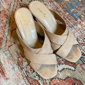 Criss across Heeled Sandal